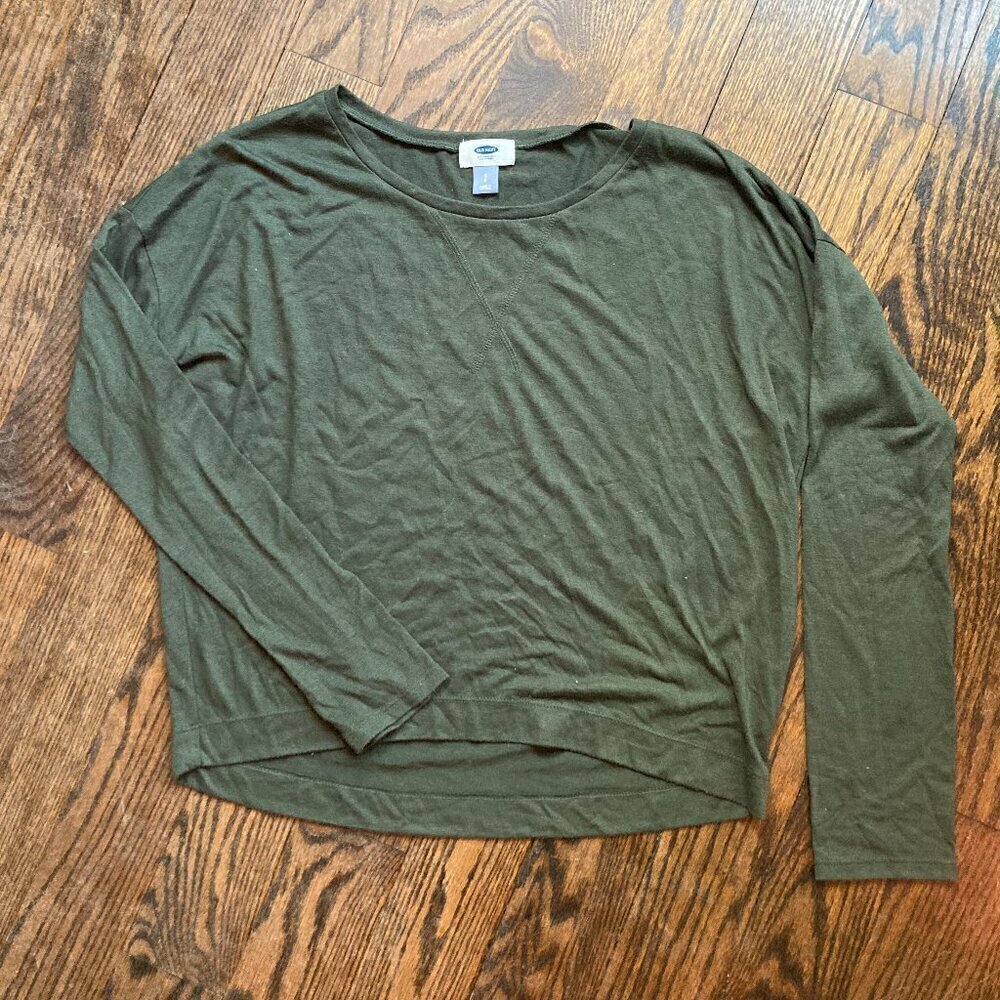 OLD NAVY GREEN LONG SLEEVE TOP SIZE SMALL